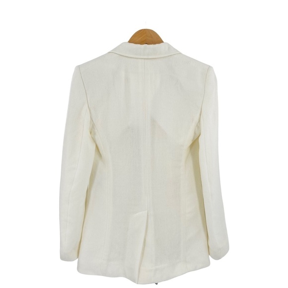 Chloe NEW Wool Cashmere Gauze Rustic Open Front Blazer Eden White Ivory Size XS - Picture 9 of 16